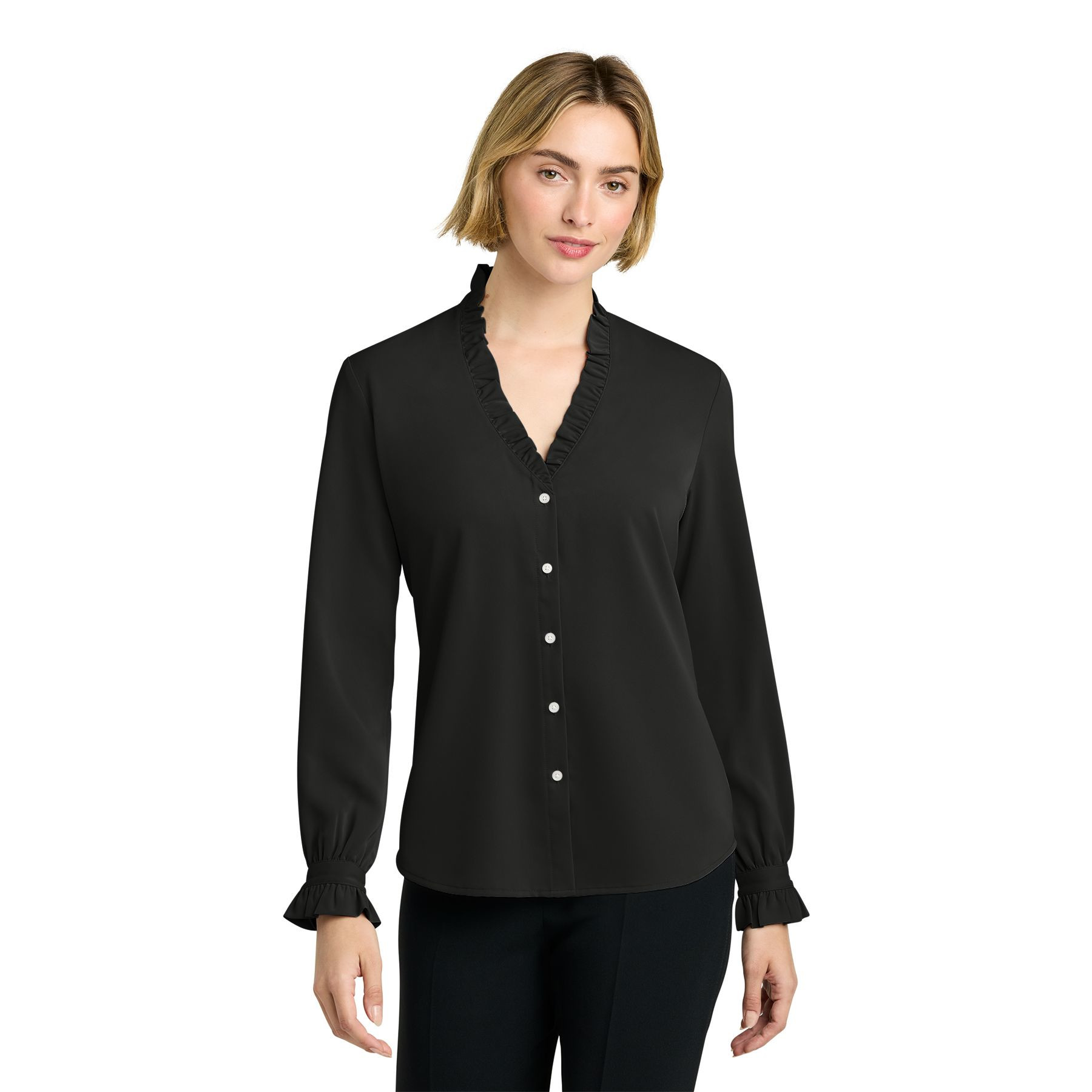 Brooks Brothers® Women’s Long Sleeve Ruffle Collar Blouse Product Image