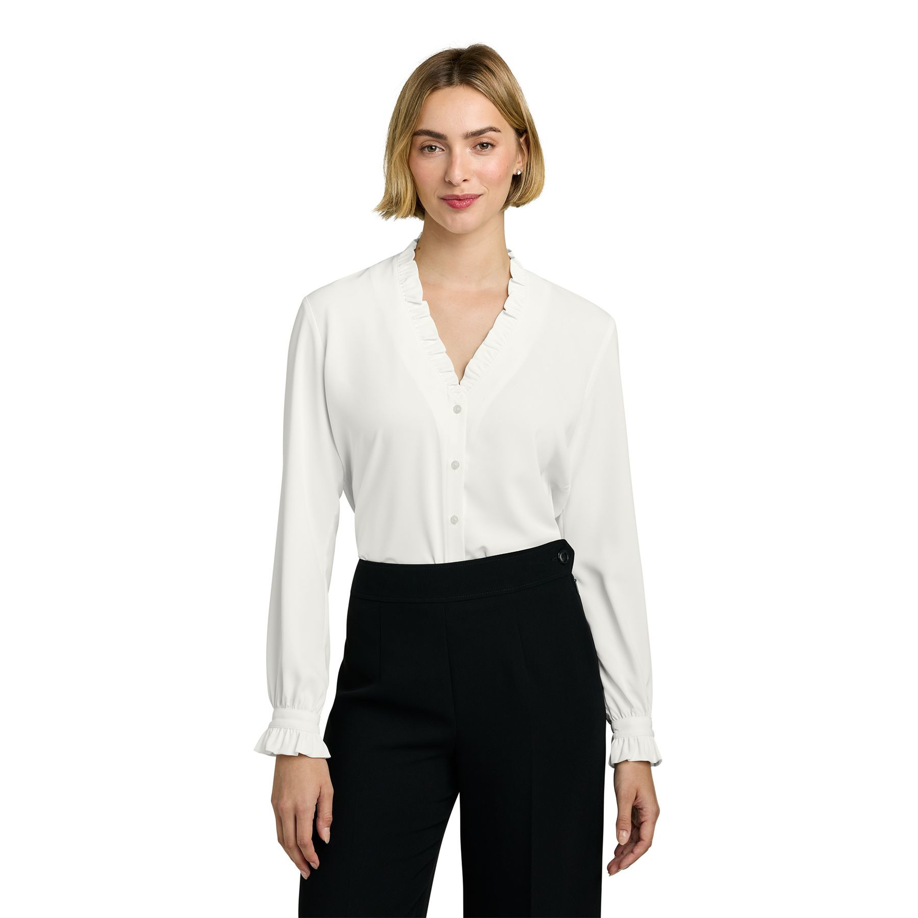 Brooks Brothers® Women’s Long Sleeve Ruffle Collar Blouse Product Image