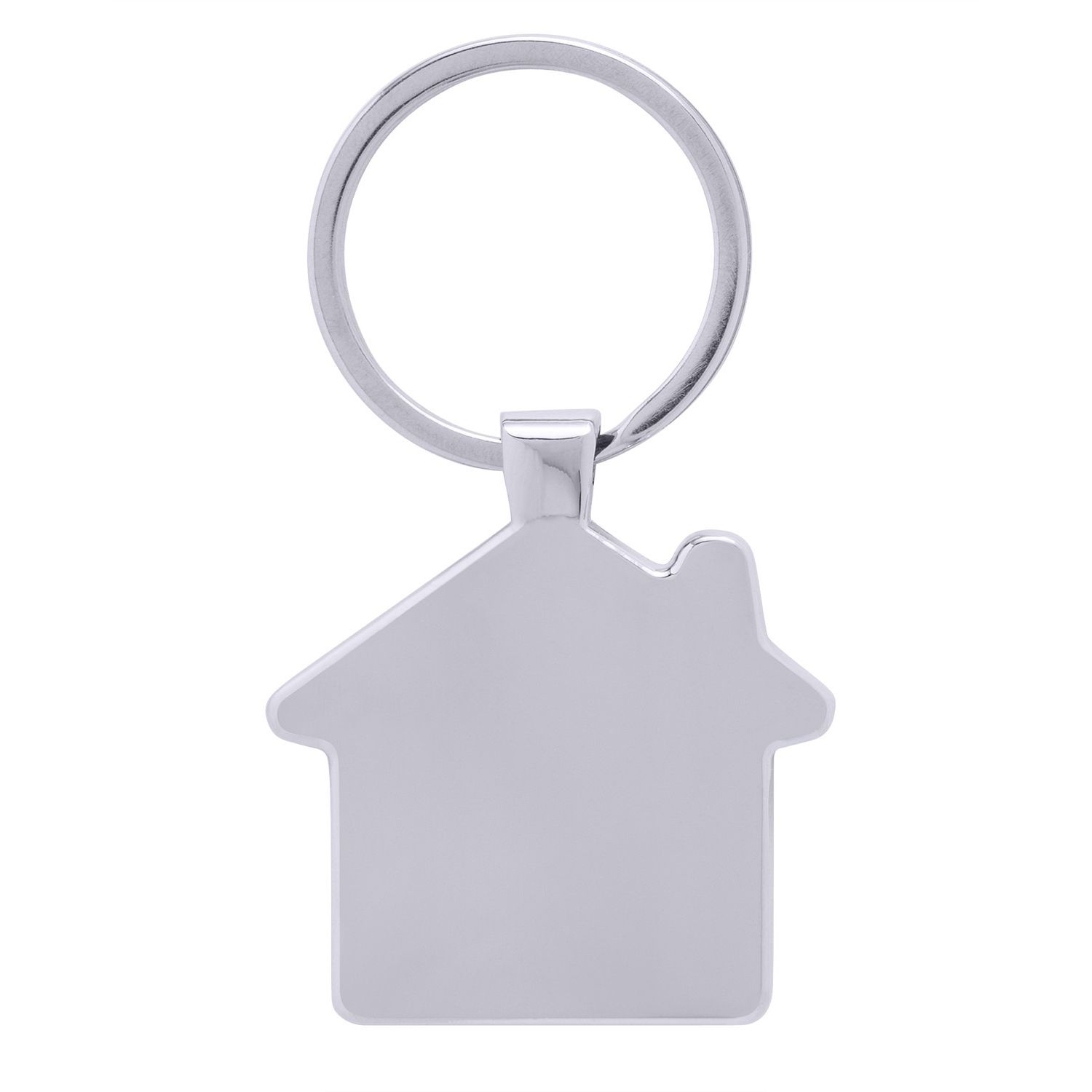 Bamboo & Metal House Keychain Product Image