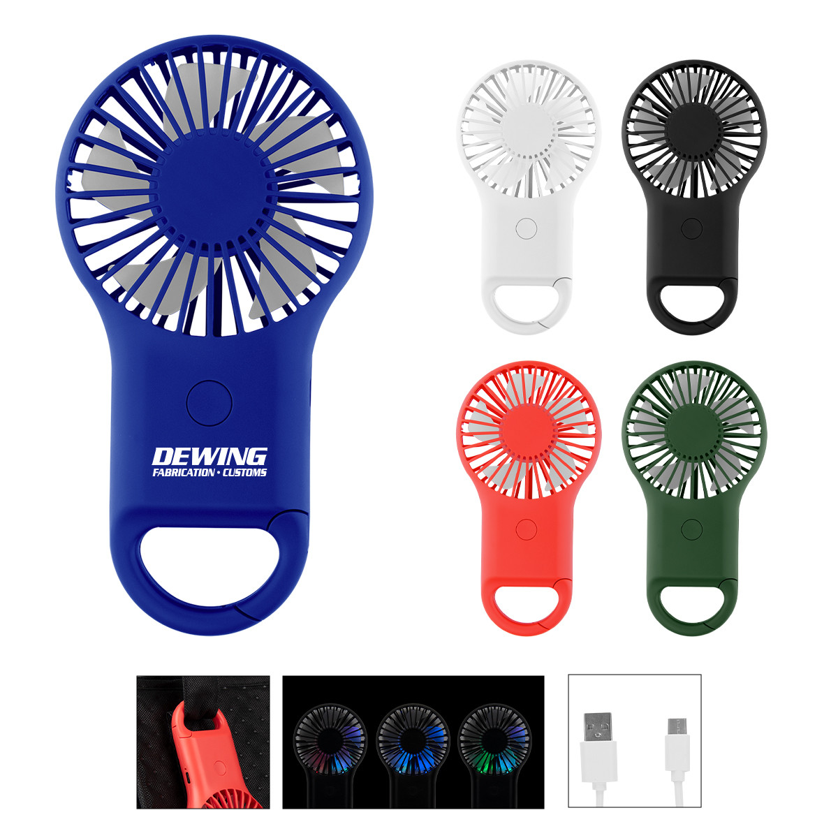 Rechargeable Handheld Fan with Carabiner 2.0 Product Image
