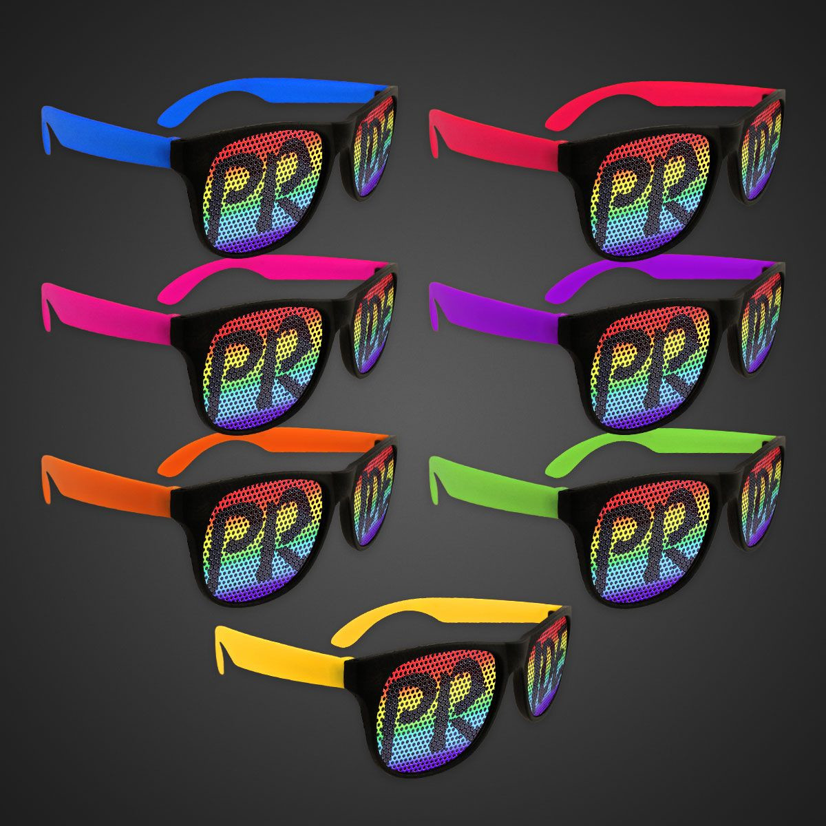 Rainbow Pride Neon Billboard Sunglasses Product Image