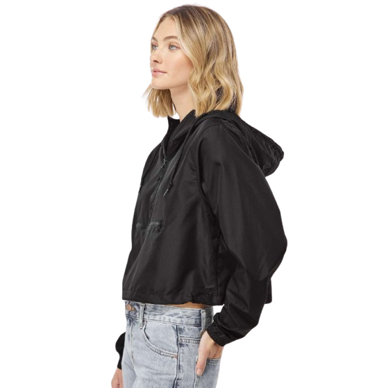 Independent Trading Co. Women's Lightweight Quarter-Zip Pullover Crop Windbreaker Product Image