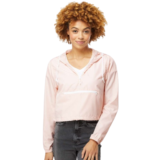 Independent Trading Co. Women's Lightweight Quarter-Zip Pullover Crop Windbreaker Product Image