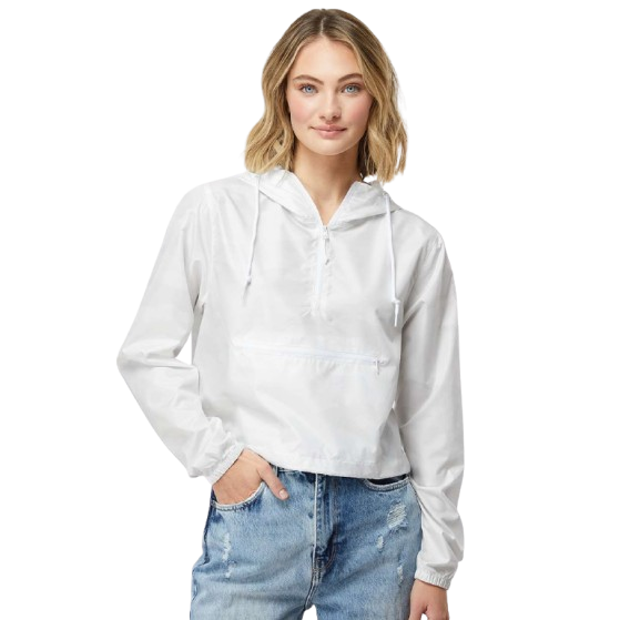Independent Trading Co. Women's Lightweight Quarter-Zip Pullover Crop Windbreaker Product Image