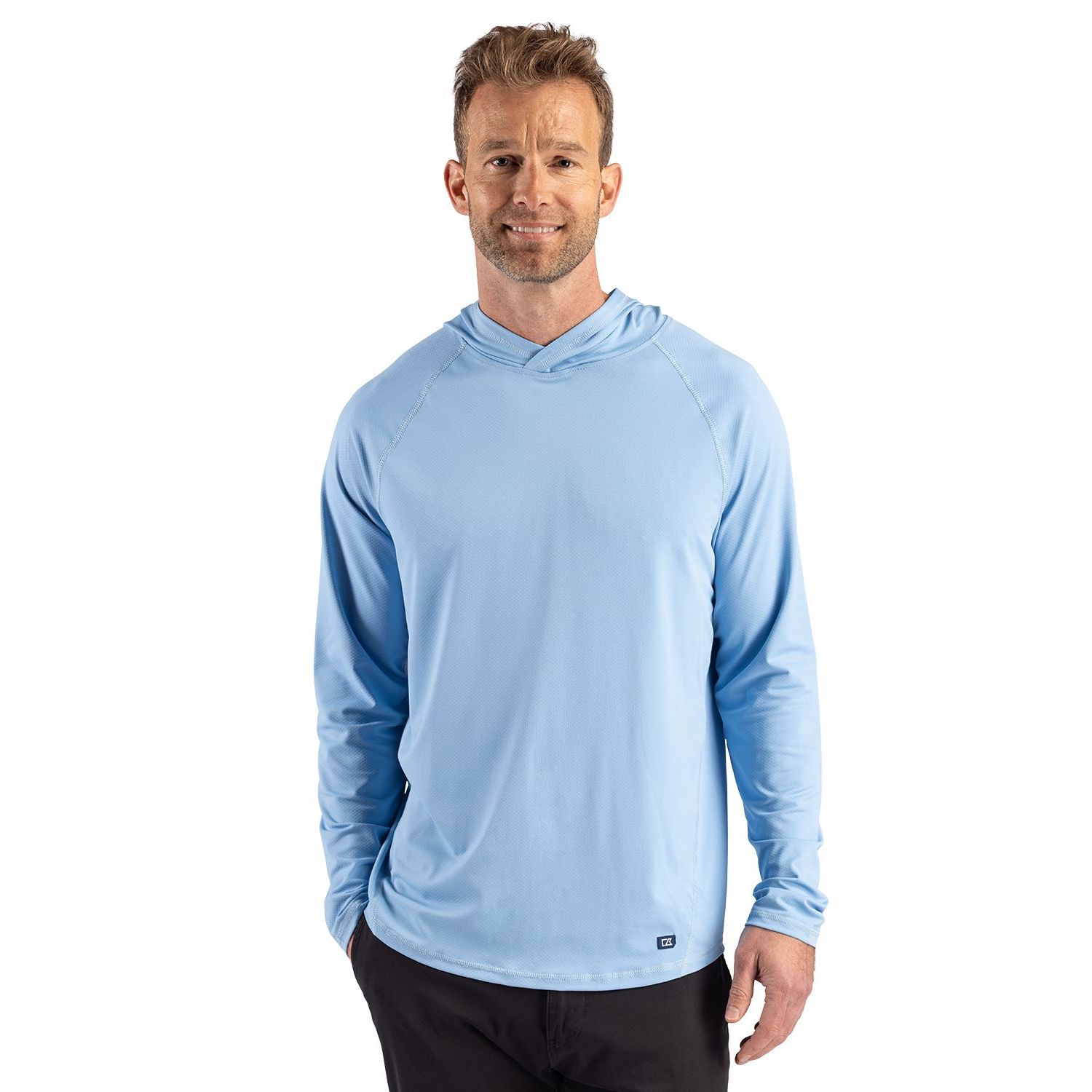 Cutter & Buck® Men's Prospect Recycled Featherlight Stretch Hooded Pullover Product Image