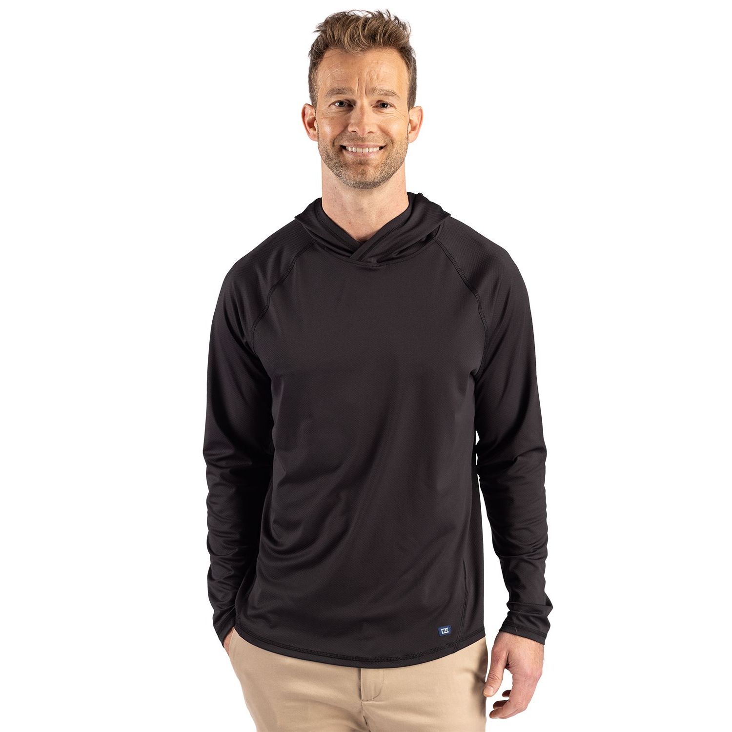Cutter & Buck® Men's Prospect Recycled Featherlight Stretch Hooded Pullover Product Image
