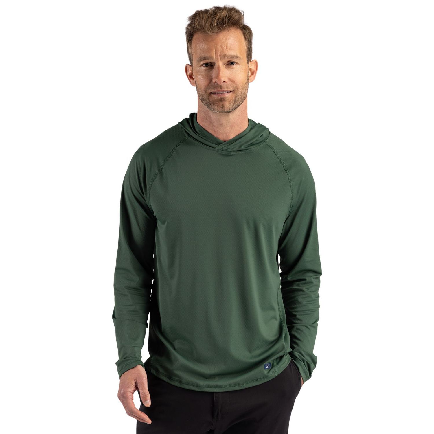 Cutter & Buck® Men's Prospect Recycled Featherlight Stretch Hooded Pullover Product Image