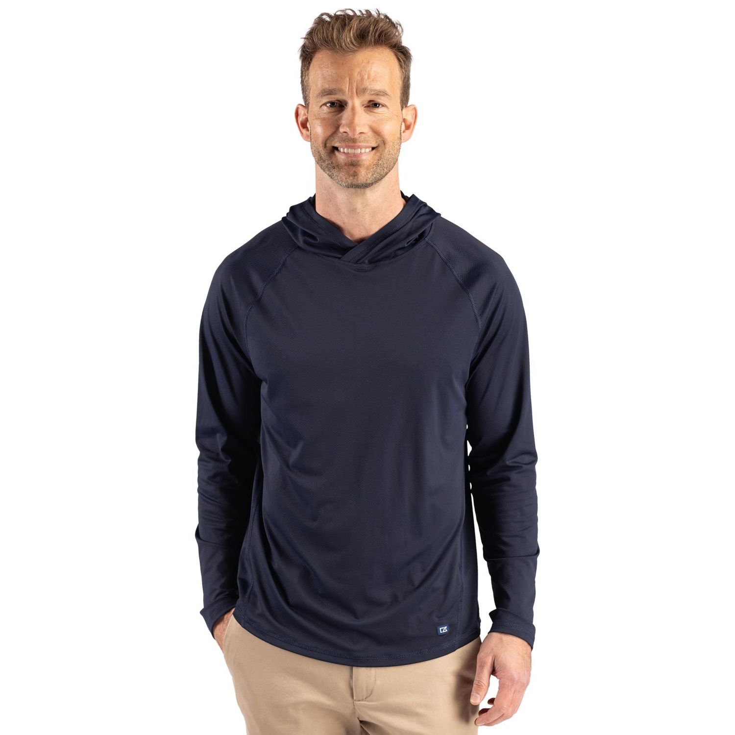Cutter & Buck® Men's Prospect Recycled Featherlight Stretch Hooded Pullover Product Image