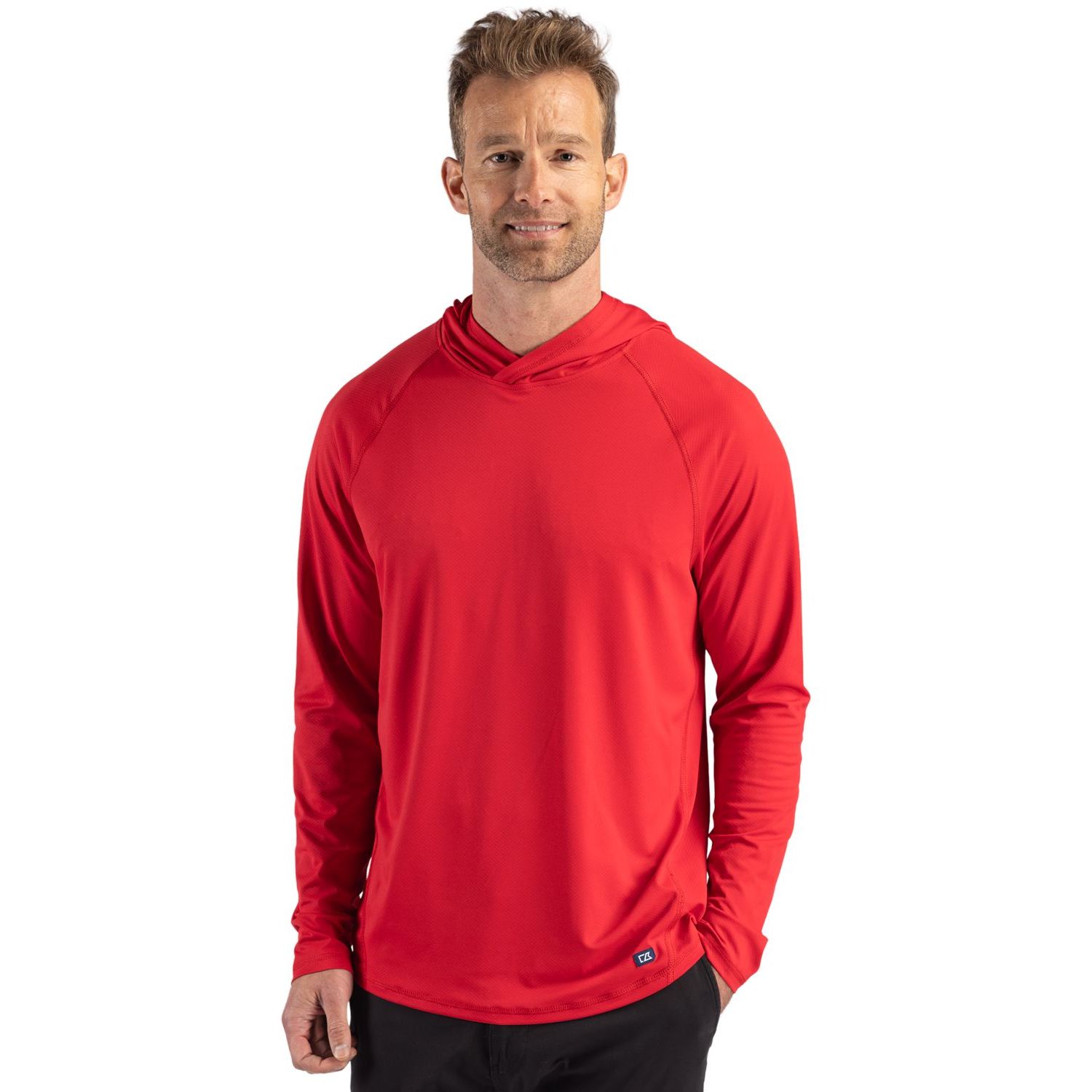 Cutter & Buck® Men's Prospect Recycled Featherlight Stretch Hooded Pullover Product Image
