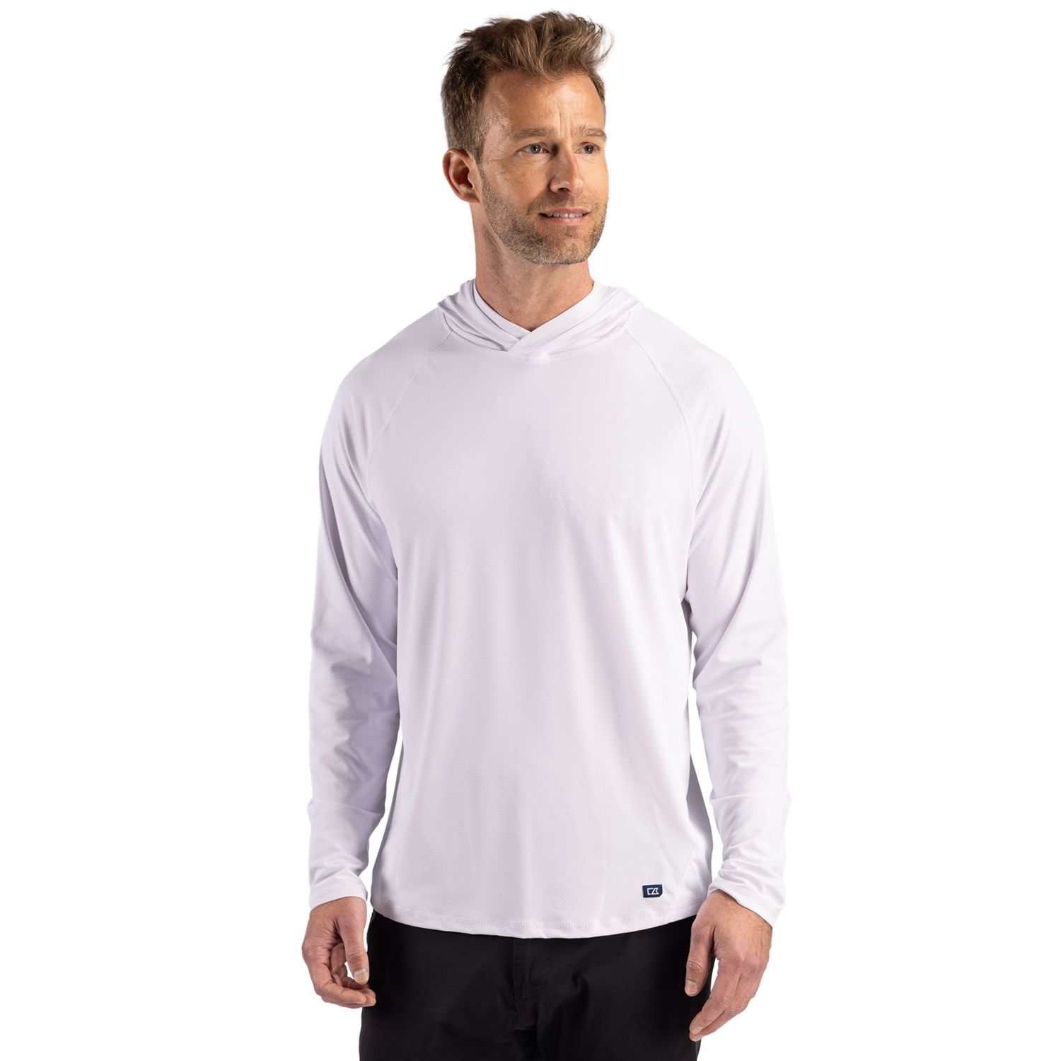 Cutter & Buck® Men's Prospect Recycled Featherlight Stretch Hooded Pullover Product Image