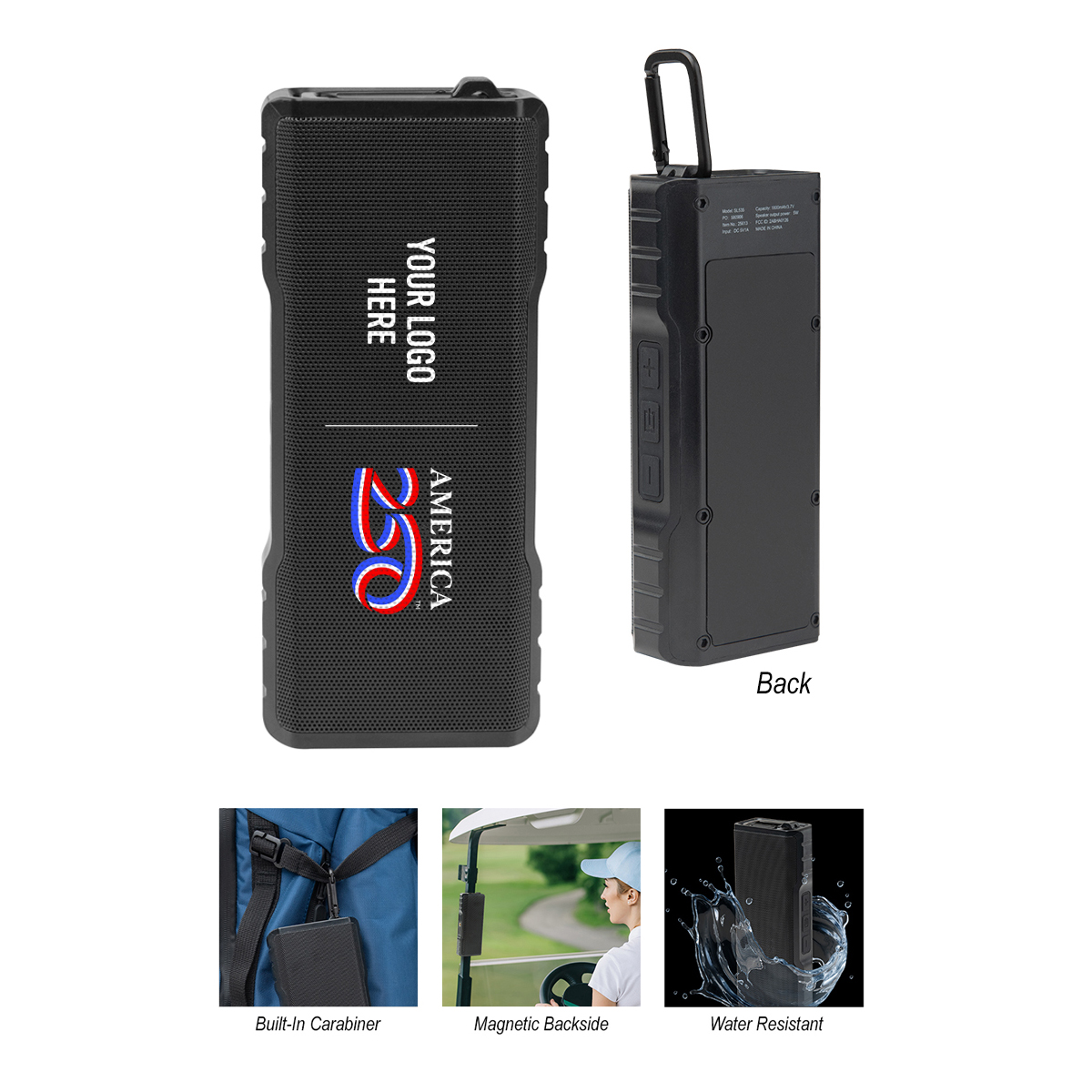 America250™ Magnetic Speaker with Carabiner Product Image