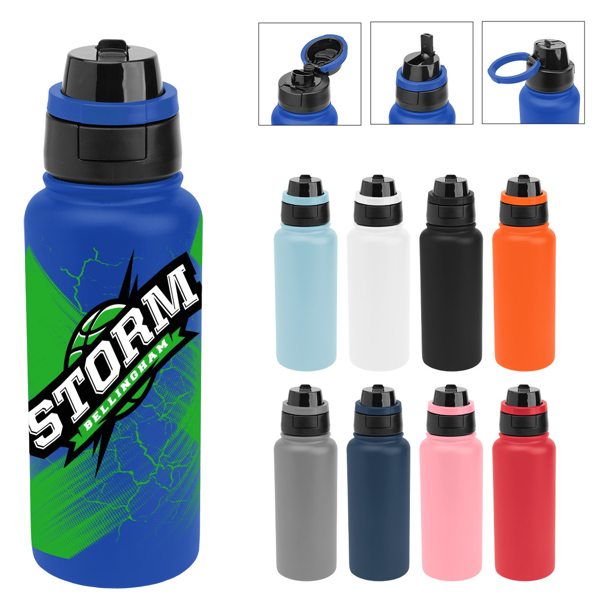 Full Color Pop Sip & Chug Recycled Stainless Steel Bottle - 32 oz. Product Image