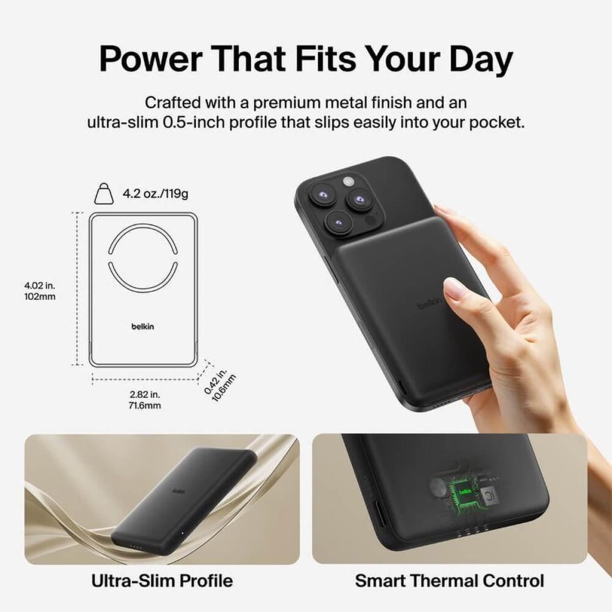 Belkin Slim Magnetic 5K Power Bank Product Image