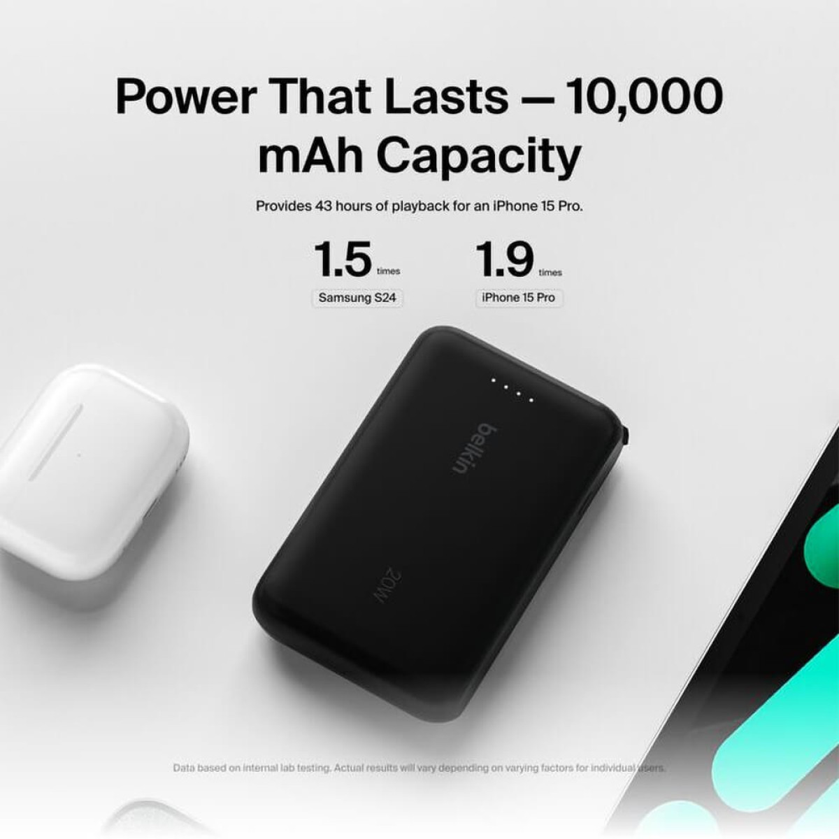 Belkin 10K Power Bank with Integrated Cable Product Image