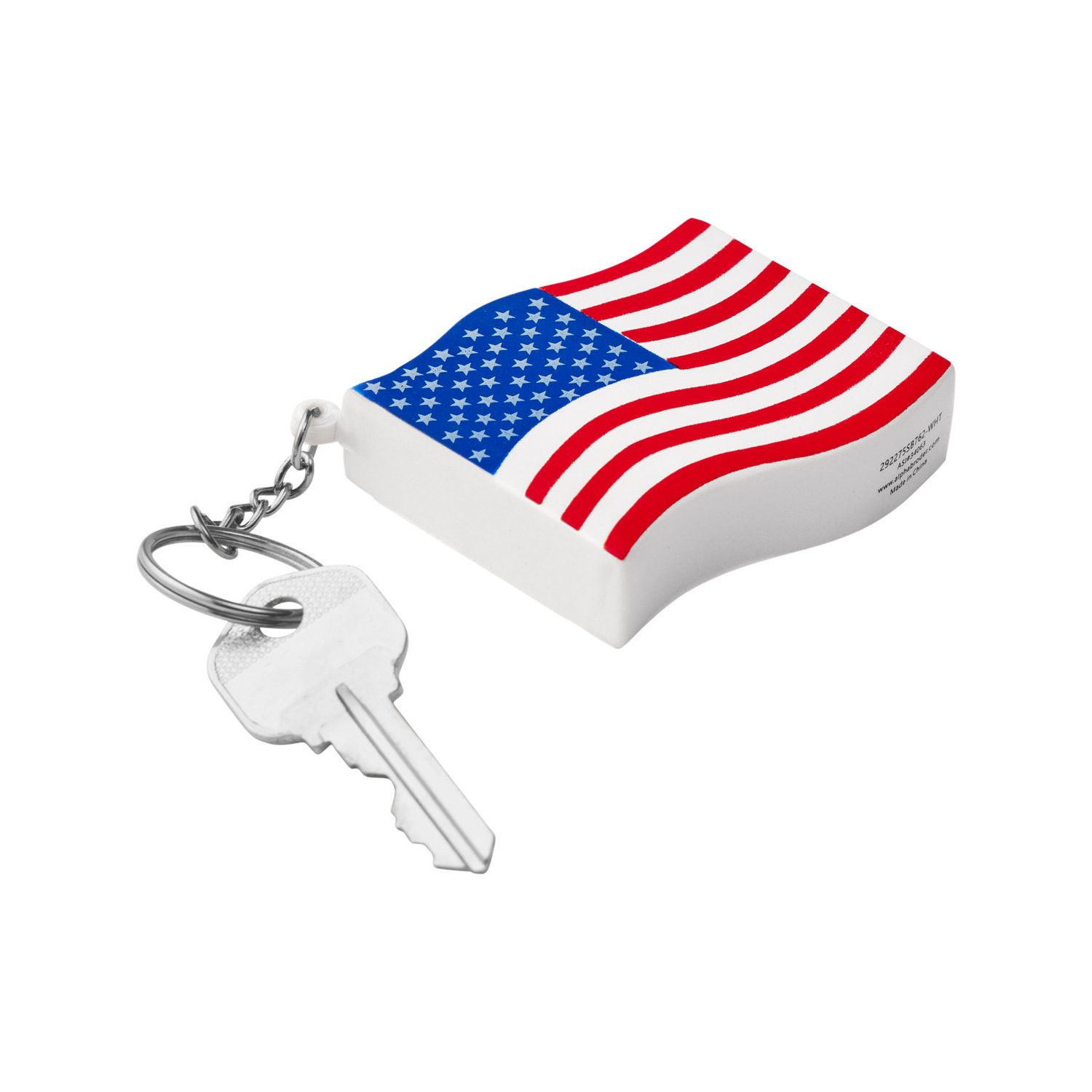 Patriotic American Flag Shape Stress Reliever Keychain Product Image