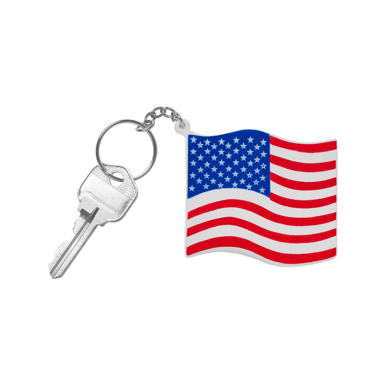 Patriotic American Flag Shape Stress Reliever Keychain Product Image