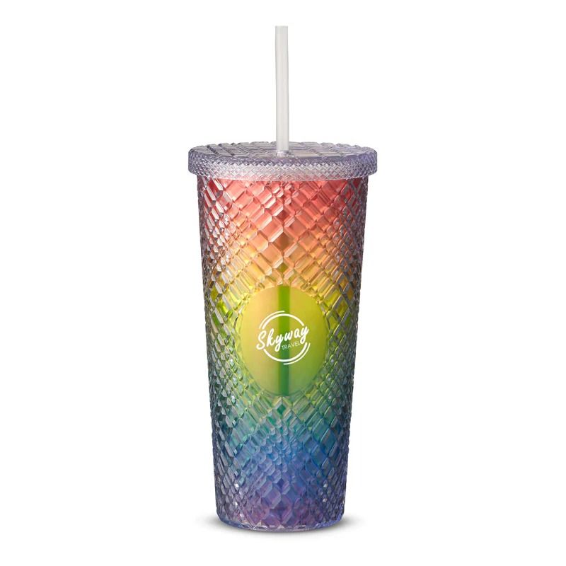 Pride Rainbow Sparkle Straw Tumbler - 22 oz. Product Image