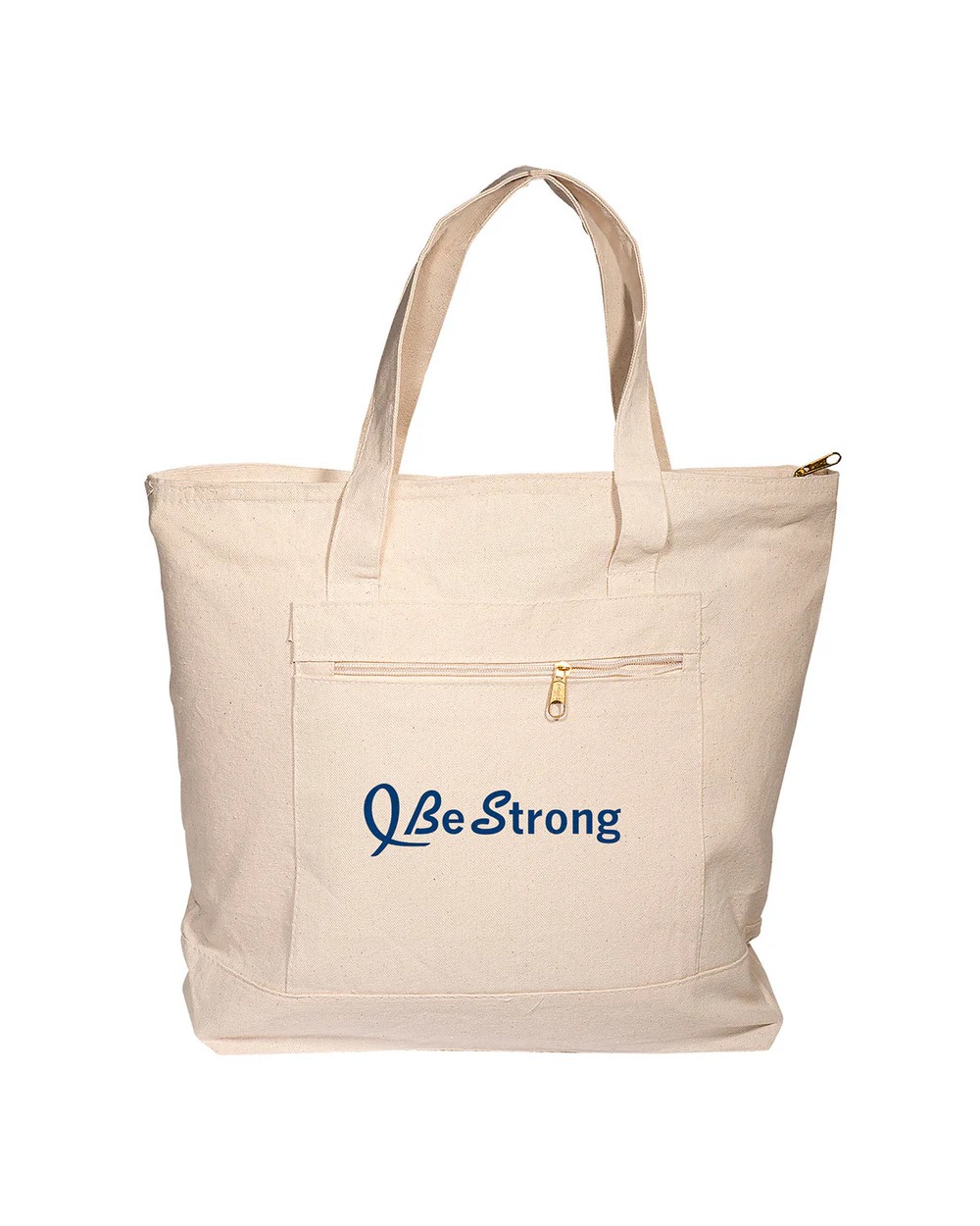 Zippered Cotton Canvas Tote Bag Product Image