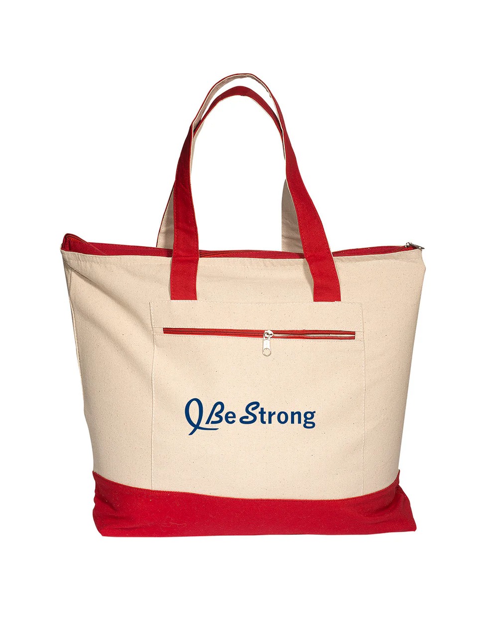 Zippered Cotton Canvas Tote Bag Product Image