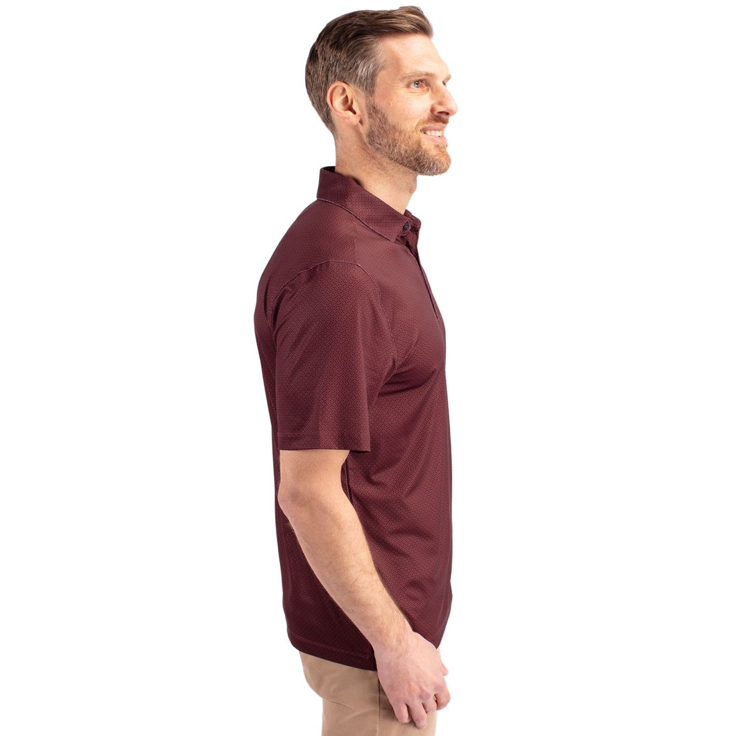 Cutter & Buck® Men's Pike Eco Tonal Geo Print Stretch Recycled Polo Product Image
