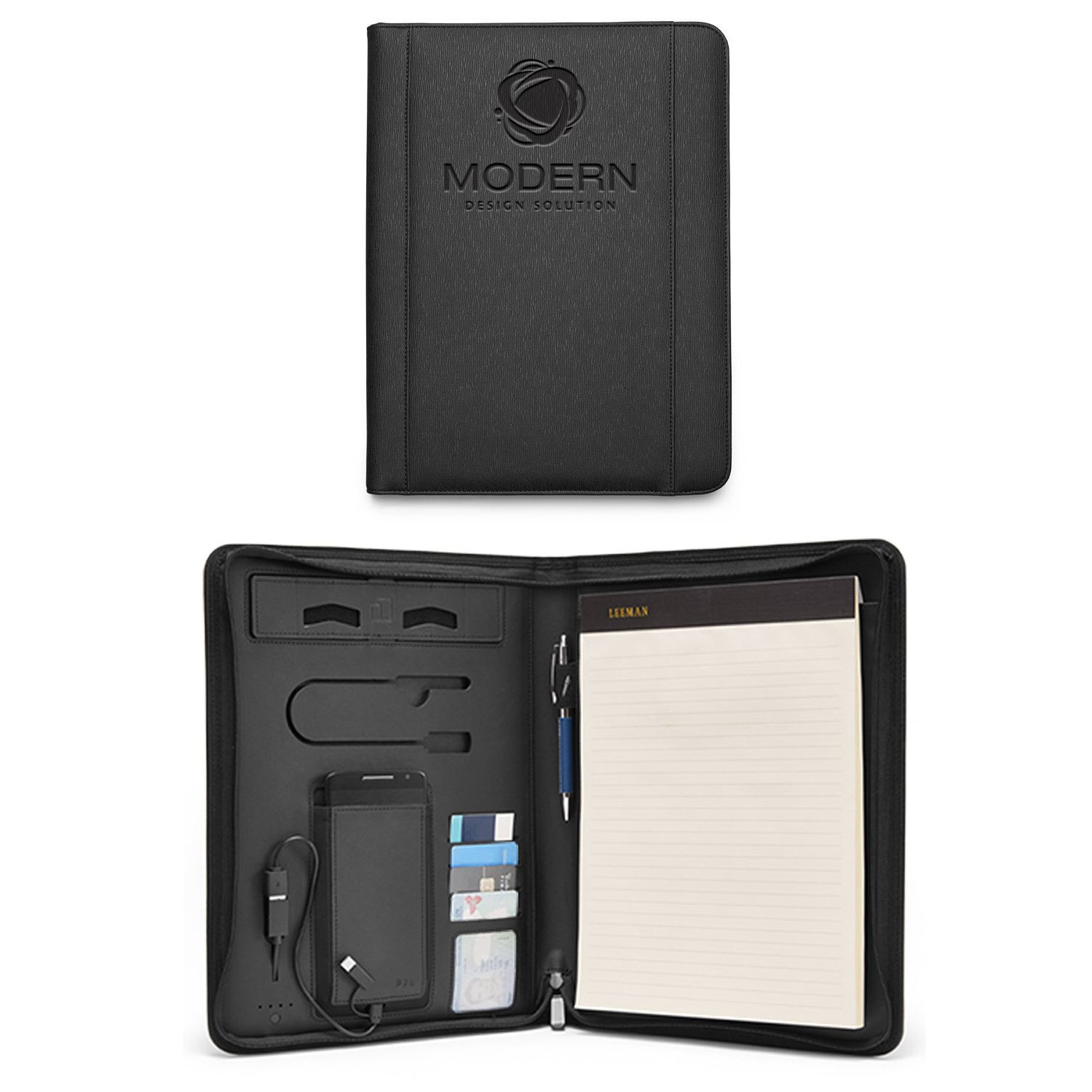 Leeman Roma Tech Portfolio with Power Bank & Wireless Charger Product Image