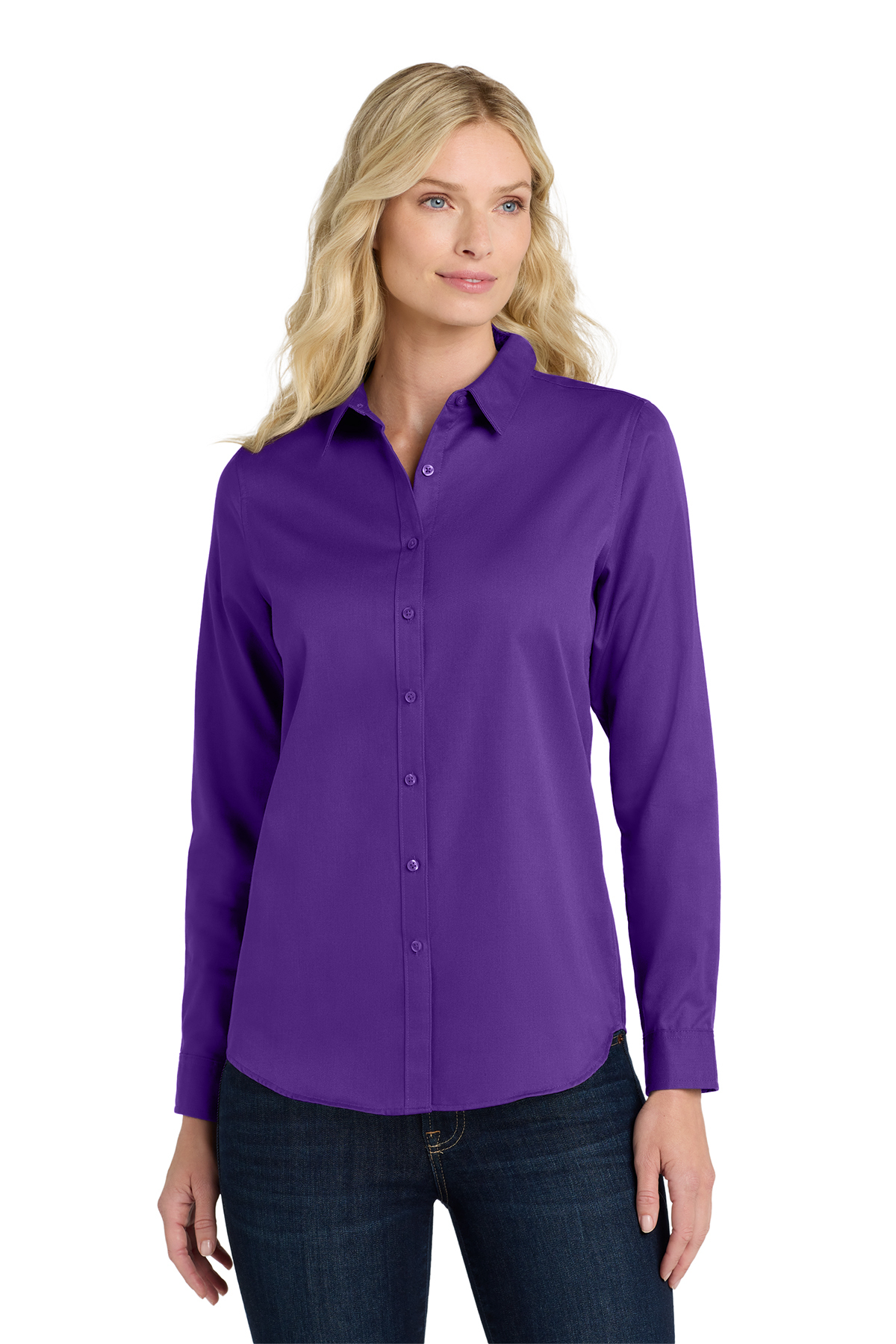 Port Authority Women's Long Sleeve SuperPro React™ Twill Shirt Product Image