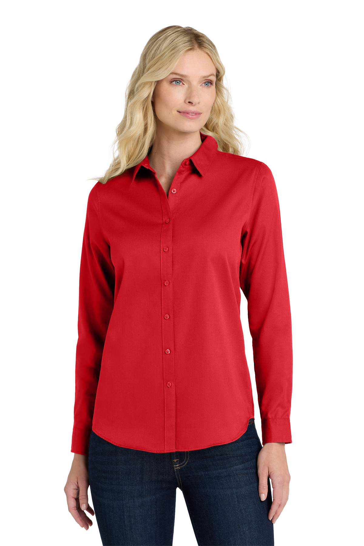 Port Authority Women's Long Sleeve SuperPro React™ Twill Shirt Product Image