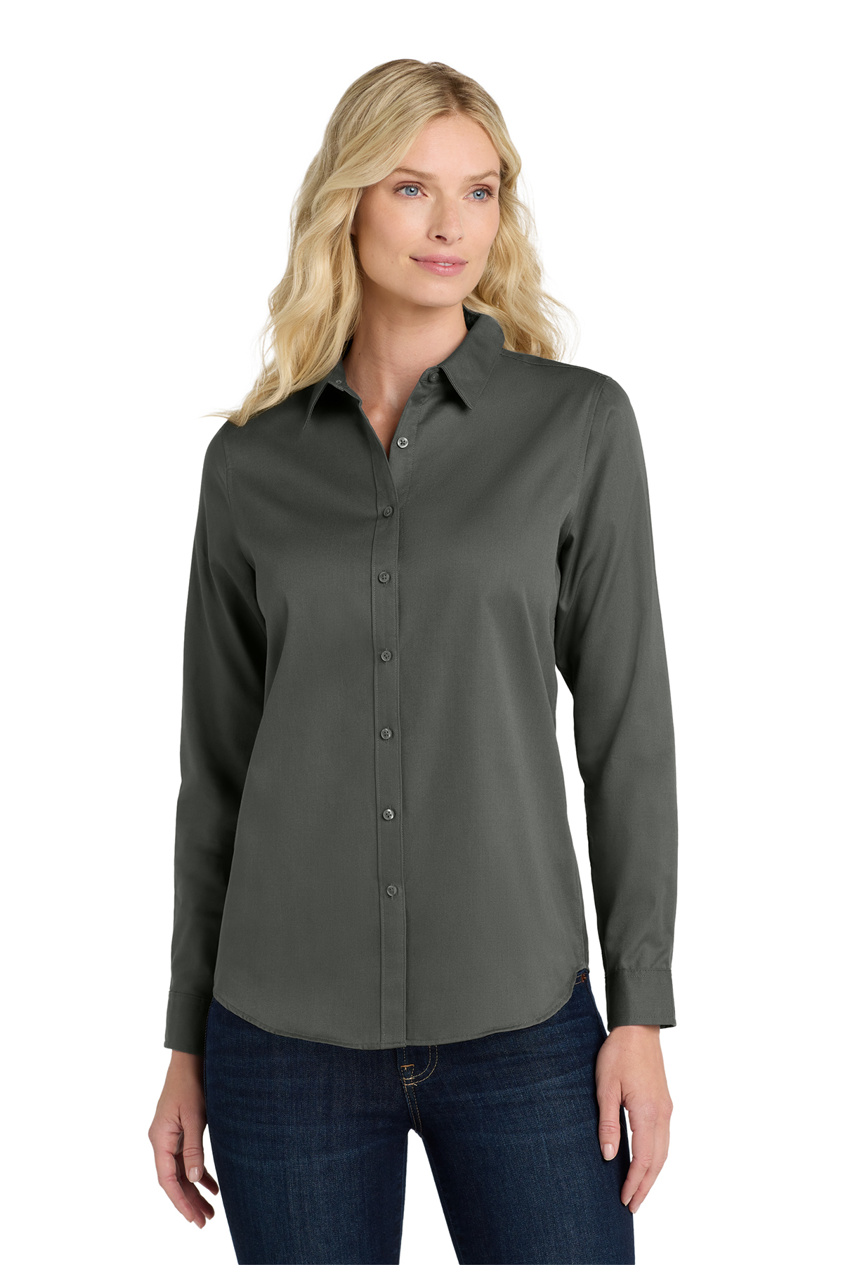 Port Authority Women's Long Sleeve SuperPro React™ Twill Shirt Product Image