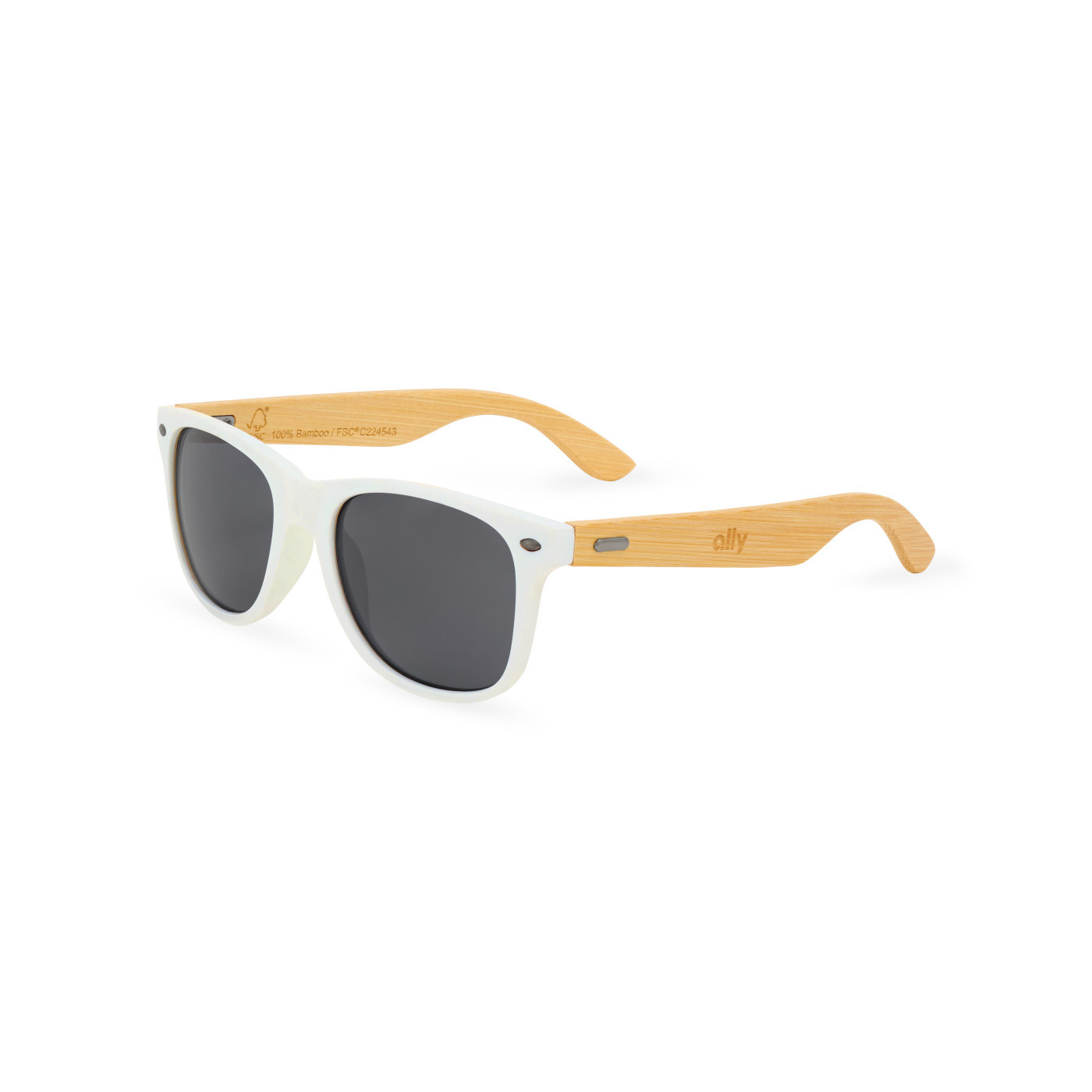 CapeShades Recycled Bamboo White Frame Sunglasses Product Image