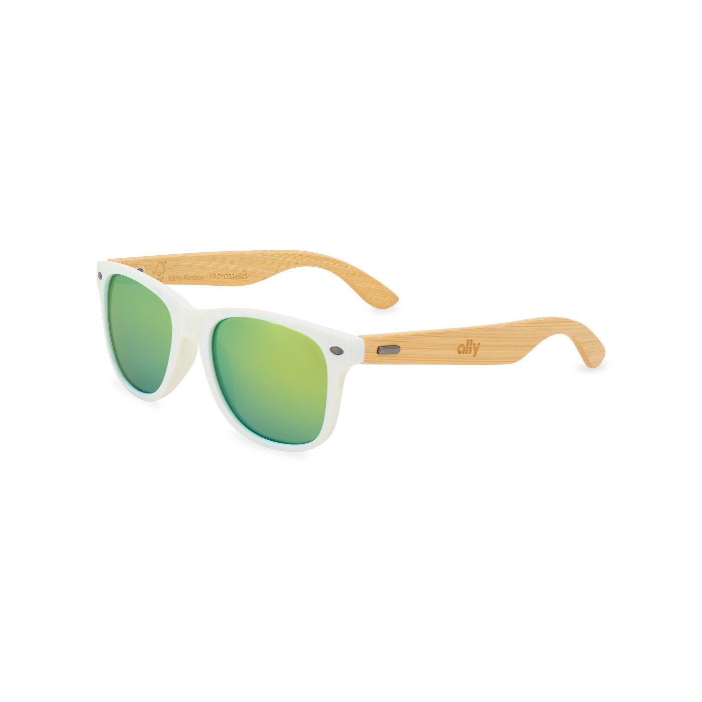 CapeShades Recycled Bamboo White Frame Sunglasses Product Image