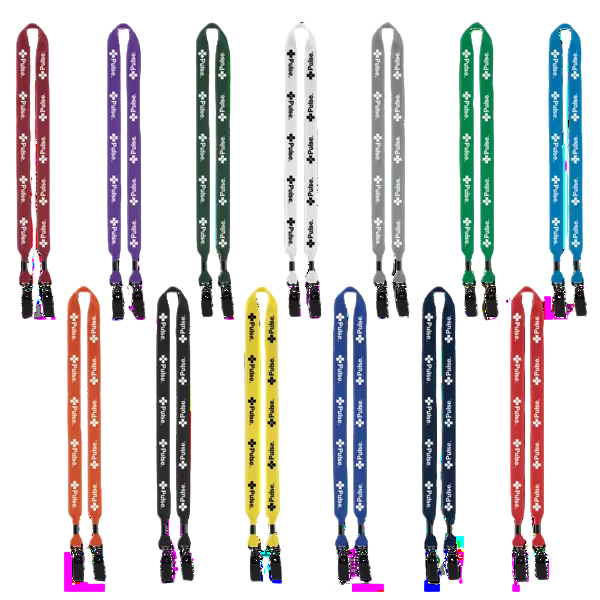 3/4" 2-Ended Polyester Lanyard with Metal Crimp & Metal Bulldog Clip Product Image