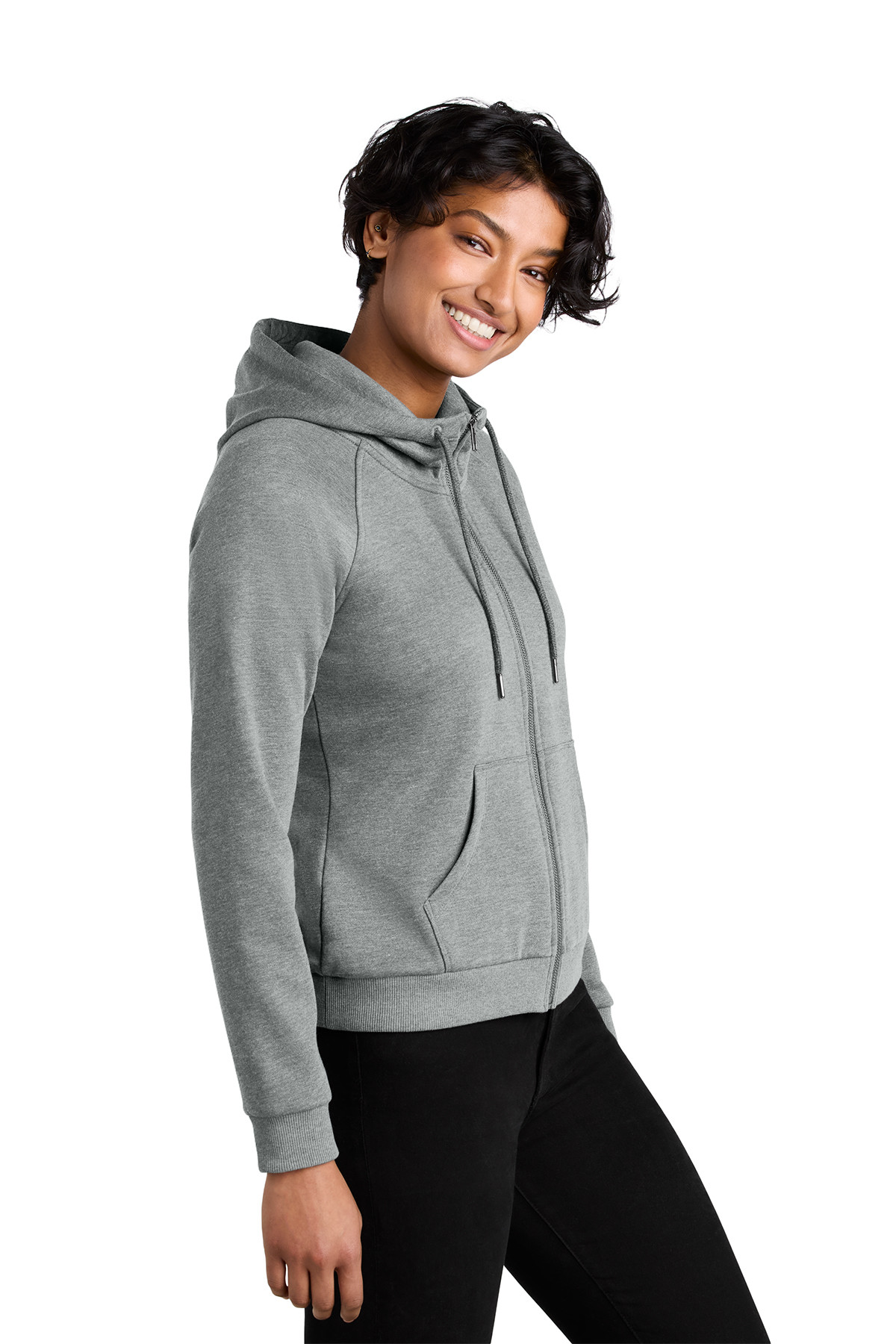 Allmade® Women’s Organic CVC Fleece Full-Zip Hoodie Product Image