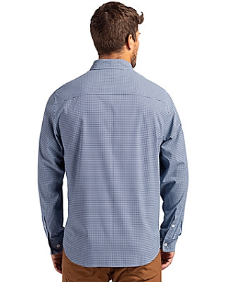 Cutter & Buck® Men's Skyline Eco Recycled Gingham Long Sleeve Dress Shirt Product Image