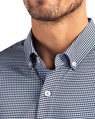 Cutter & Buck® Men's Skyline Eco Recycled Gingham Long Sleeve Dress Shirt Product Image