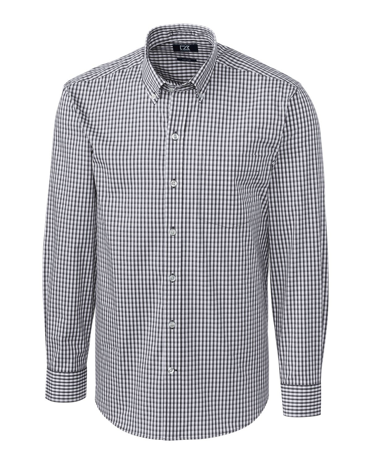 Cutter & Buck® Men's Easy Care Stretch Gingham Long Sleeve Dress Shirt Product Image