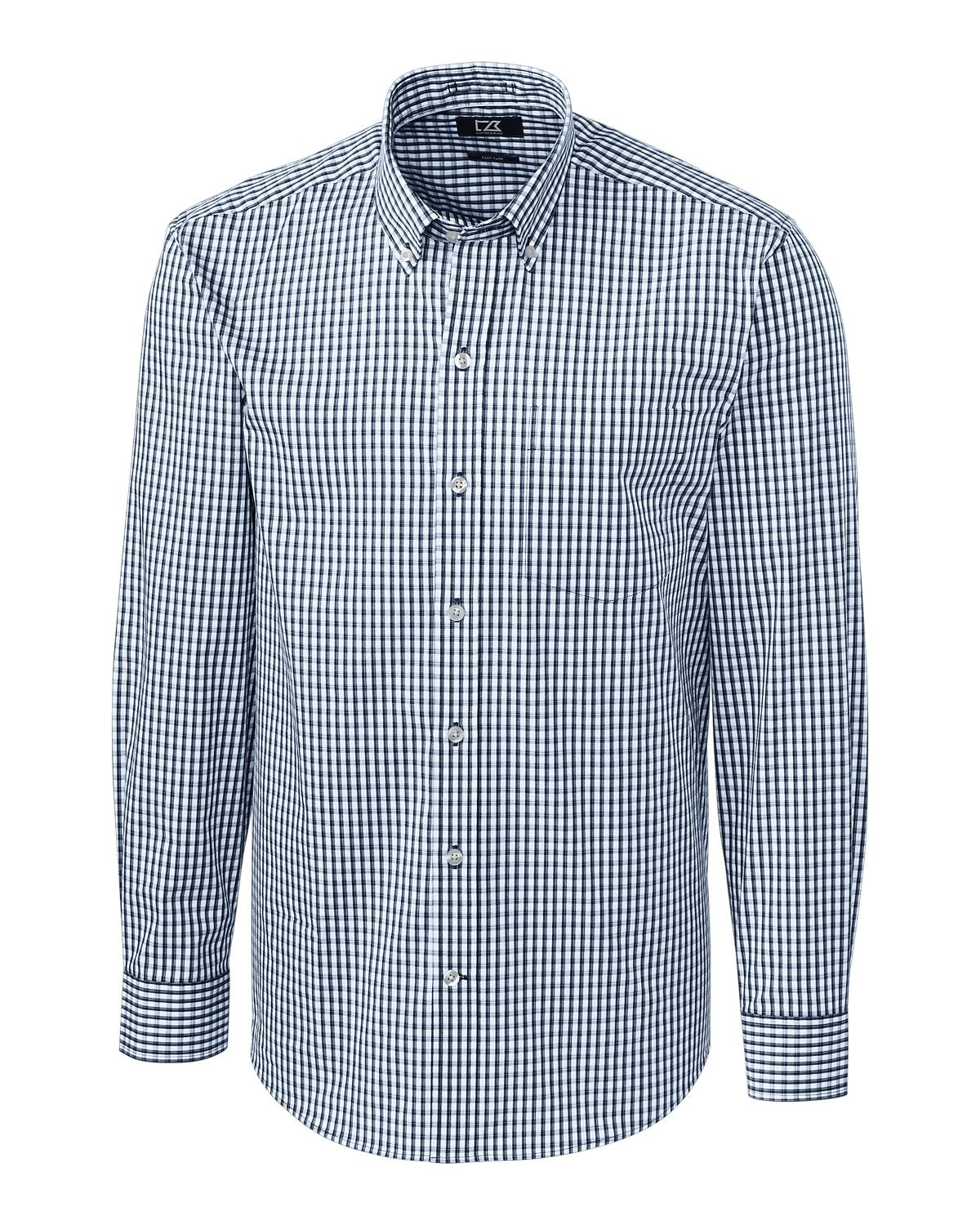 Cutter & Buck® Men's Easy Care Stretch Gingham Long Sleeve Dress Shirt Product Image