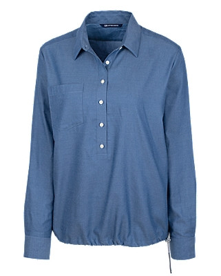 Cutter & Buck® Women's Windward Twill Long Sleeve Popover Product Image