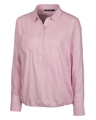 Cutter & Buck® Women's Windward Twill Long Sleeve Popover Product Image
