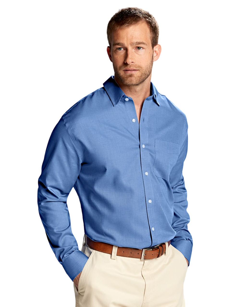 Cutter & Buck Men's Long Sleeve Epic Easy Care Spread Nailshead Dress Shirt Product Image