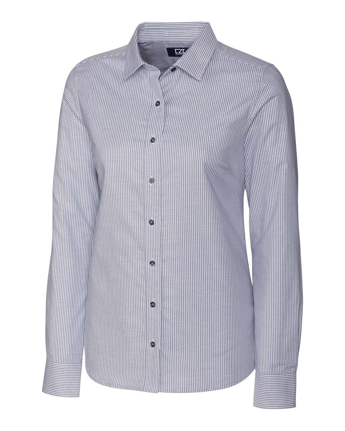 Cutter & Buck® Women's Stretch Oxford Stripe Long Sleeve Dress Shirt Product Image