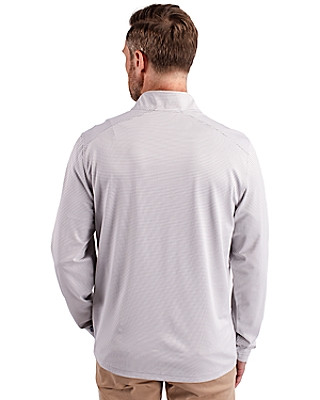 Cutter & Buck® Men's Virtue Eco Pique Micro Stripe Recycled Quarter Zip Product Image