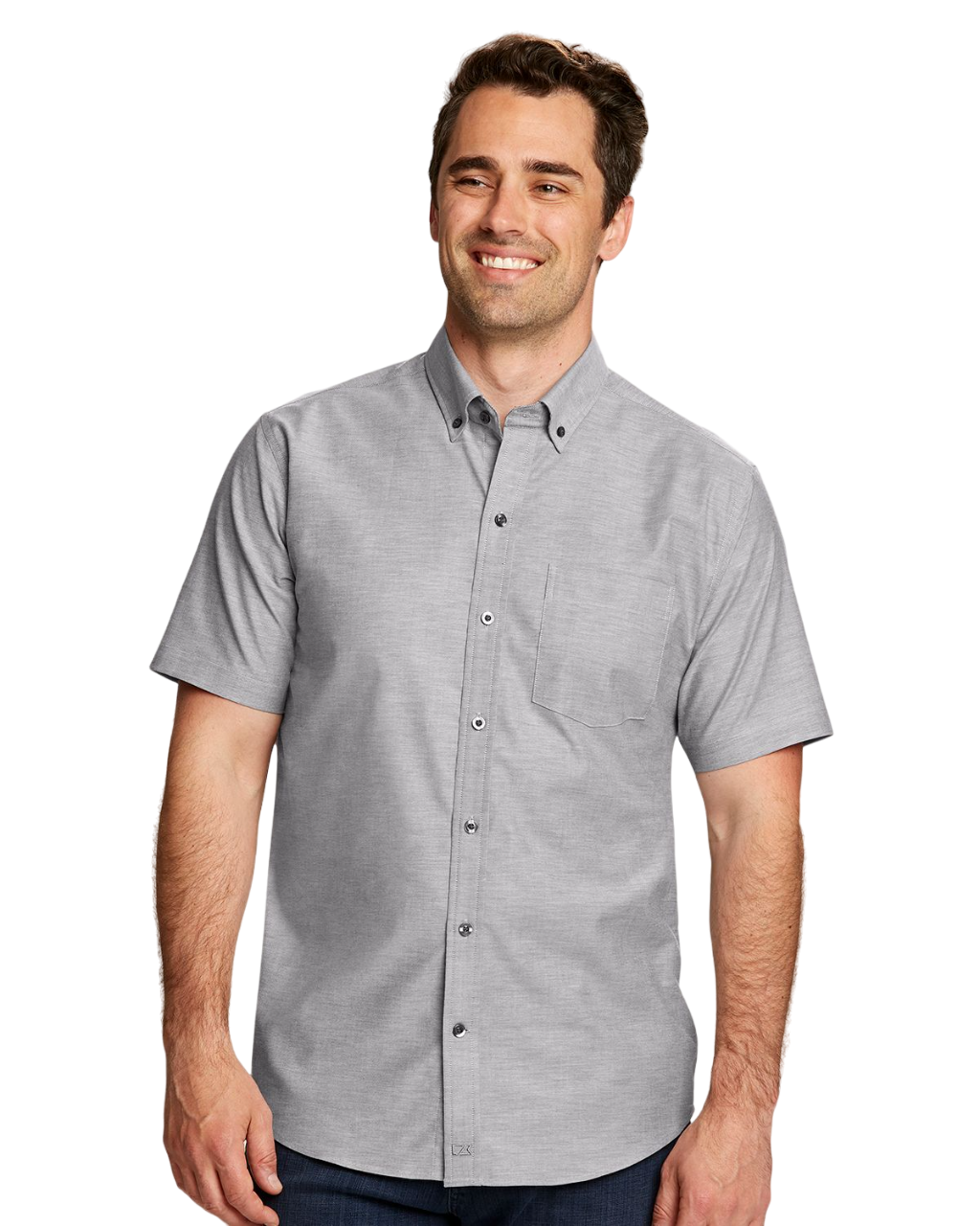 Cutter & Buck® Men's Stretch Oxford Big and Tall Short Sleeve Dress Shirt Product Image