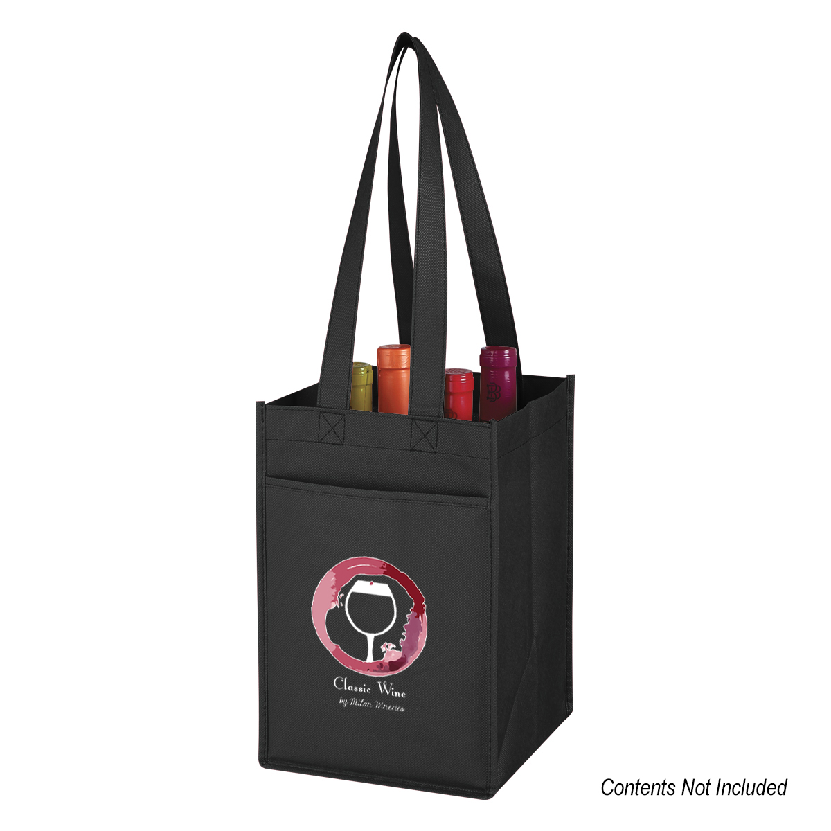 Non-Woven 4 Bottle Wine Tote Bag Product Image