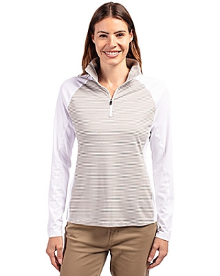 Cutter & Buck® Women's Forge Tonal Stripe Stretch Half Zip Top Product Image
