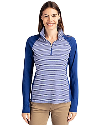 Cutter & Buck® Women's Forge Tonal Stripe Stretch Half Zip Top Product Image