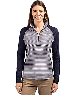 Cutter & Buck® Women's Forge Tonal Stripe Stretch Half Zip Top Product Image