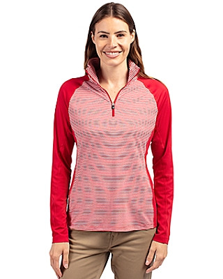 Cutter & Buck® Women's Forge Tonal Stripe Stretch Half Zip Top Product Image