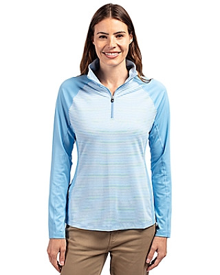 Cutter & Buck® Women's Forge Tonal Stripe Stretch Half Zip Top Product Image