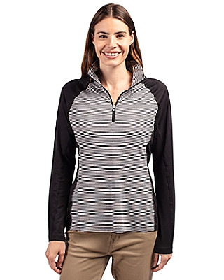 Cutter & Buck® Women's Forge Tonal Stripe Stretch Half Zip Top Product Image