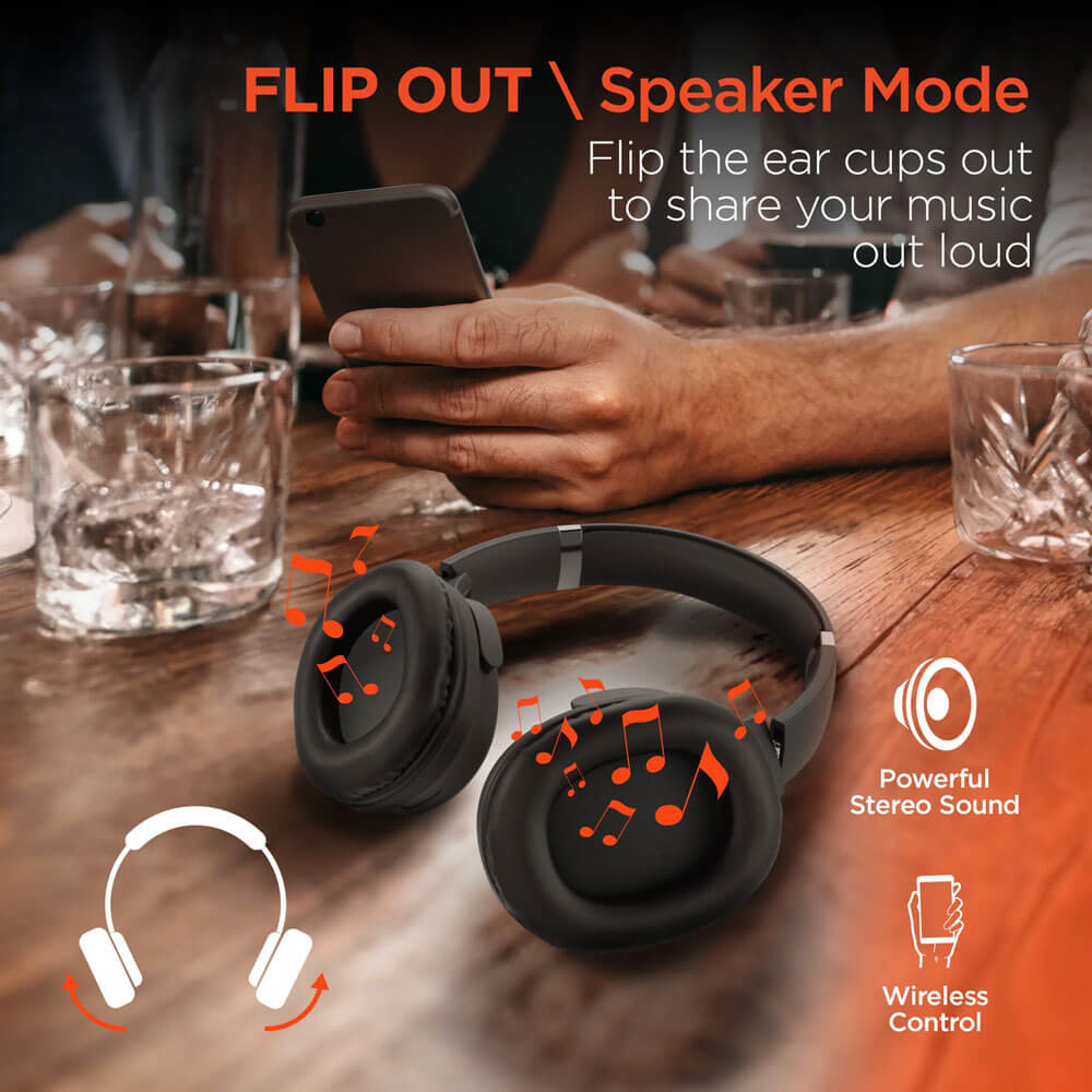 HyperGear Flip 2-in-1 Wireless Headphones + Speaker Product Image